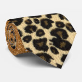 Loodafdrukken met Gold Faux Glitter Bruske Stroke Stropdas (Opgerold)