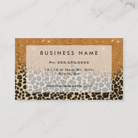 Loodafdrukken met Gold Faux Glitter Bruske Stroke Visitekaartje (Achterkant)