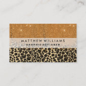 Loodafdrukken met Gold Faux Glitter Bruske Stroke Visitekaartje (Voorkant)