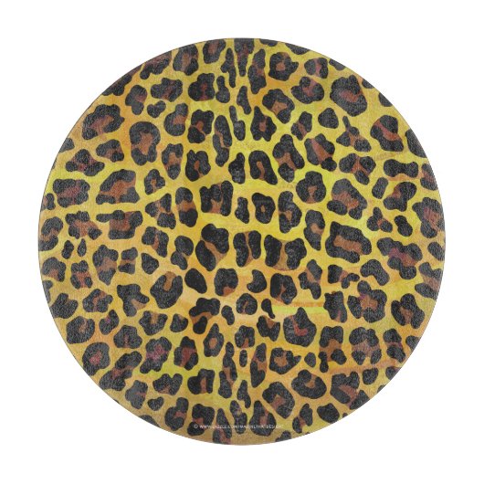 Loodbruin en gele printronde snijraad snijplank (Voorkant)