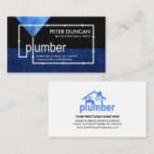 Loodbuizen met blauw water visitekaartje (Voorkant / Achterkant)