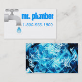 Loodgietblauw Visitekaartje (Voorkant / Achterkant)