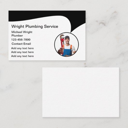 Loodgieter Aannemer Moderne Visitekaartjes (Voorkant / Achterkant)