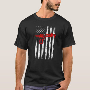 Loodgieter Amerikaanse vlag 4th juli Patriottische T-shirt