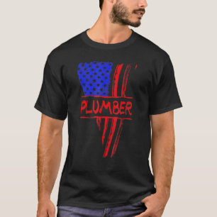Loodgieter Amerikaanse Vlag Loodgieters Driehoekig T-shirt