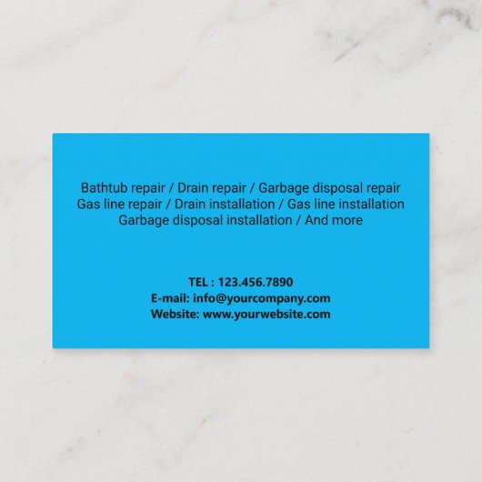 Loodgieter Beer Huis Handyman & Loodgieter Zwart Visitekaartje (Achterkant)