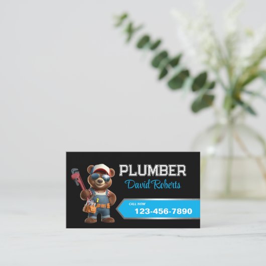 Loodgieter Beer Huis Handyman & Loodgieter Zwart Visitekaartje (Staand voorkant)