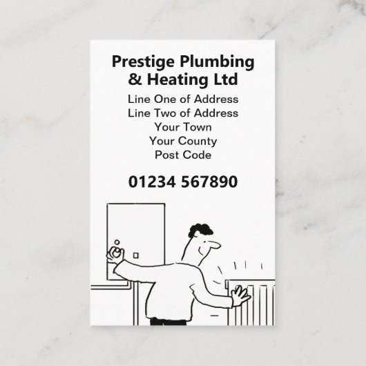 Loodgieter Boiler & Verwarming Engineer Visitekaartje (Achterkant)