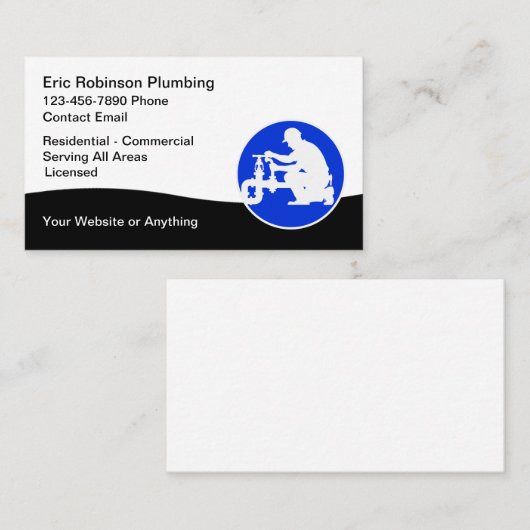 Loodgieter bruikbare Logo Visitekaartjes (Voorkant / Achterkant)