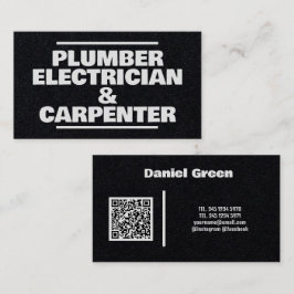 Loodgieter Elektricien & Carpenter QR Premium Visitekaartje