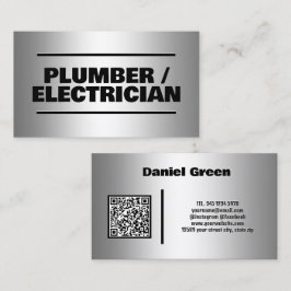 Loodgieter / Elektrotechnicus Aangepaste QR-bedrij Visitekaartje