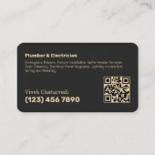 Loodgieter en elektricien scannen QR Visitekaartje (Achterkant)