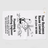 Loodgieter en het Verwarmen Ingenieursontwerp Golfhanddoek (Horizontaal)