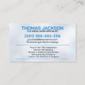 Loodgieter- en tegeldiensten visitekaartje (Achterkant)