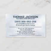 Loodgieter- en tegeldiensten visitekaartje (Achterkant)