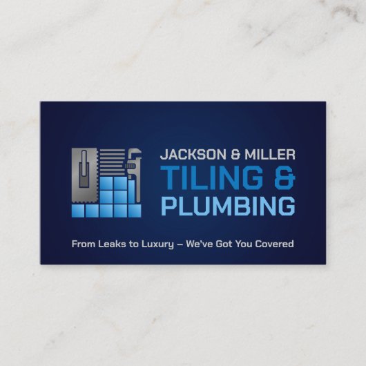 Loodgieter- en tegeldiensten visitekaartje (Voorkant)