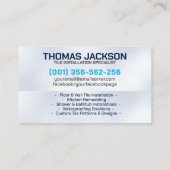 Loodgieter- en tegeldiensten visitekaartje (Achterkant)