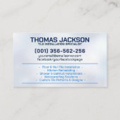 Loodgieter- en tegeldiensten visitekaartje (Achterkant)