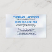 Loodgieter- en tegeldiensten visitekaartje (Achterkant)