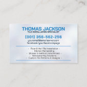 Loodgieter- en tegeldiensten visitekaartje (Achterkant)