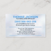 Loodgieter- en tegeldiensten visitekaartje (Achterkant)