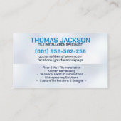 Loodgieter- en tegeldiensten visitekaartje (Achterkant)