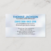 Loodgieter- en tegeldiensten visitekaartje (Achterkant)