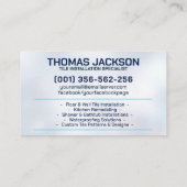 Loodgieter- en tegeldiensten visitekaartje (Achterkant)