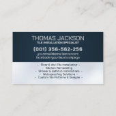 Loodgieter- en tegeldiensten visitekaartje (Achterkant)