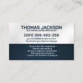 Loodgieter- en tegeldiensten visitekaartje (Achterkant)