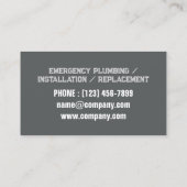 Loodgieter Gereedschap Kraan Handyman Pluming Serv Visitekaartje (Achterkant)