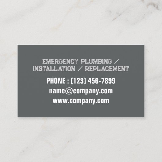 Loodgieter Gereedschap Kraan Handyman Pluming Serv Visitekaartje (Achterkant)