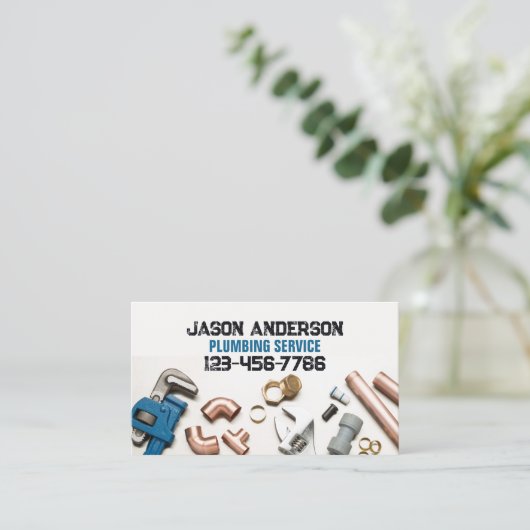 Loodgieter Gereedschap Pijp Handyman Pluming Servi Visitekaartje (Staand voorkant)