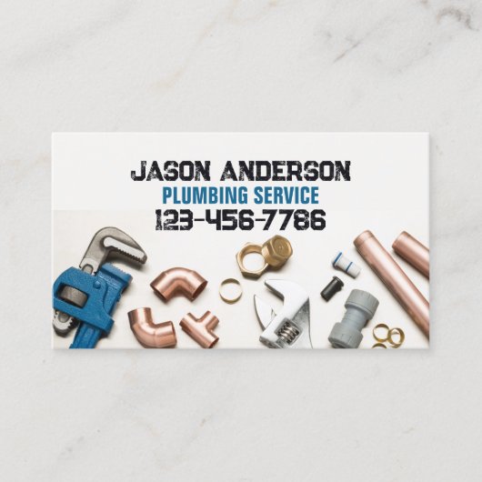 Loodgieter Gereedschap Pijp Handyman Pluming Servi Visitekaartje (Voorkant)