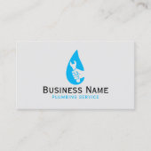 Loodgieter Hand Moersleutel Water Drop Loodgieters Visitekaartje (Voorkant)