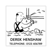 Loodgieter Het herstellen van een Pijp met Vis Rubberstempel (Afrduk)