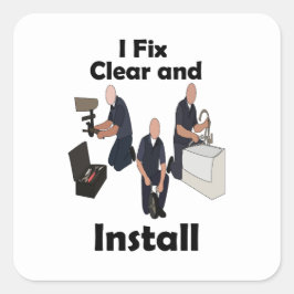 Loodgieter Ik Repareer Installeer Verjaardagsfeest Vierkante Sticker