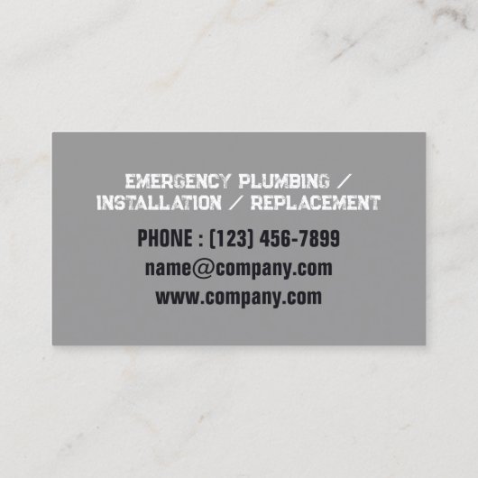 Loodgieter kraan pijp Handyman Pluming Service Visitekaartje (Achterkant)
