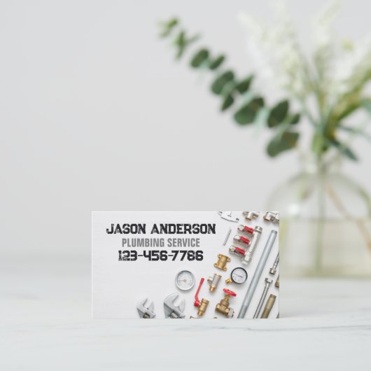 Loodgieter kraan pijp Handyman Pluming Service Visitekaartje (Staand voorkant)