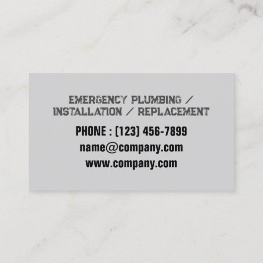 Loodgieter kraan pijp Handyman Pluming Service Visitekaartje (Achterkant)