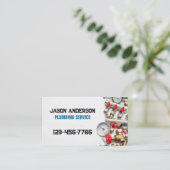 Loodgieter kraan pijp Handyman Pluming Service Visitekaartje (Staand voorkant)