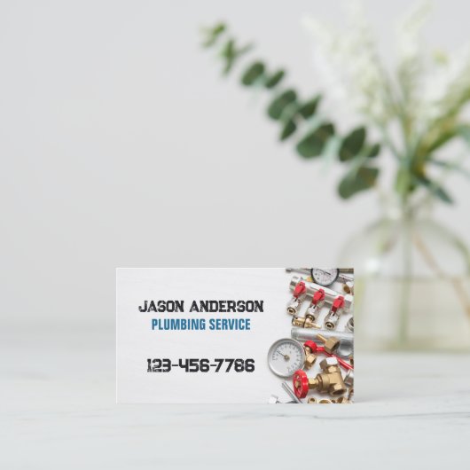 Loodgieter kraan pijp Handyman Pluming Service Visitekaartje (Staand voorkant)