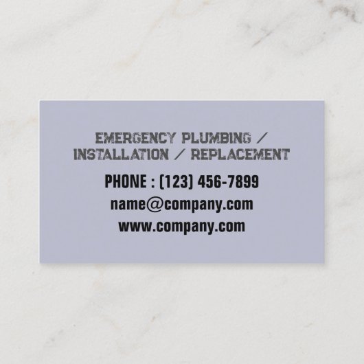Loodgieter kraan pijp Handyman Pluming Service Visitekaartje (Achterkant)