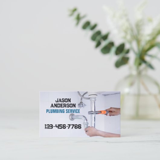 Loodgieter kraan pijp Handyman Pluming Service Visitekaartje (Staand voorkant)