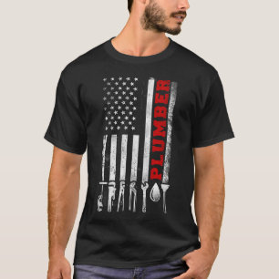 Loodgieter Loodgieter Amerikaanse vlag Amerikaanse T-shirt