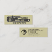 Loodgieter Loodgieter Pijp Moersleutel Mini Visitekaartje (Voorkant / Achterkant)