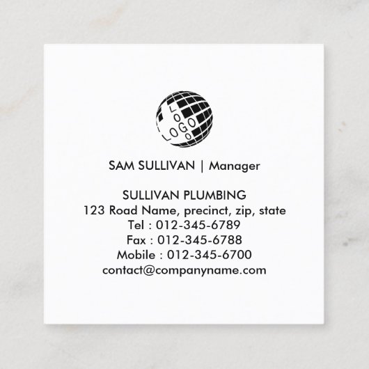 Loodgieter Loodgieter Pijp Moersleutel Vierkante Visitekaartje (Achterkant)