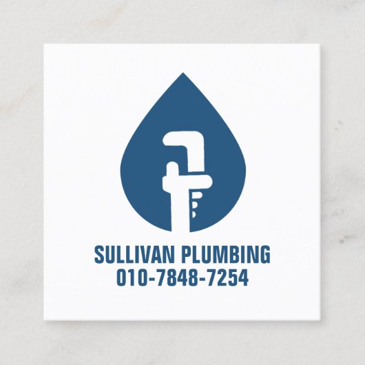 Loodgieter Loodgieter Pijp Moersleutel Vierkante Visitekaartje (Voorkant)