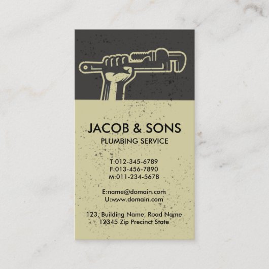 Loodgieter Loodgieter Pijp Moersleutel Visitekaartje (Voorkant)