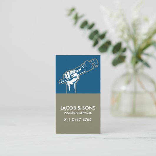 Loodgieter Loodgieter Pijp Moersleutel Visitekaartje (Staand voorkant)